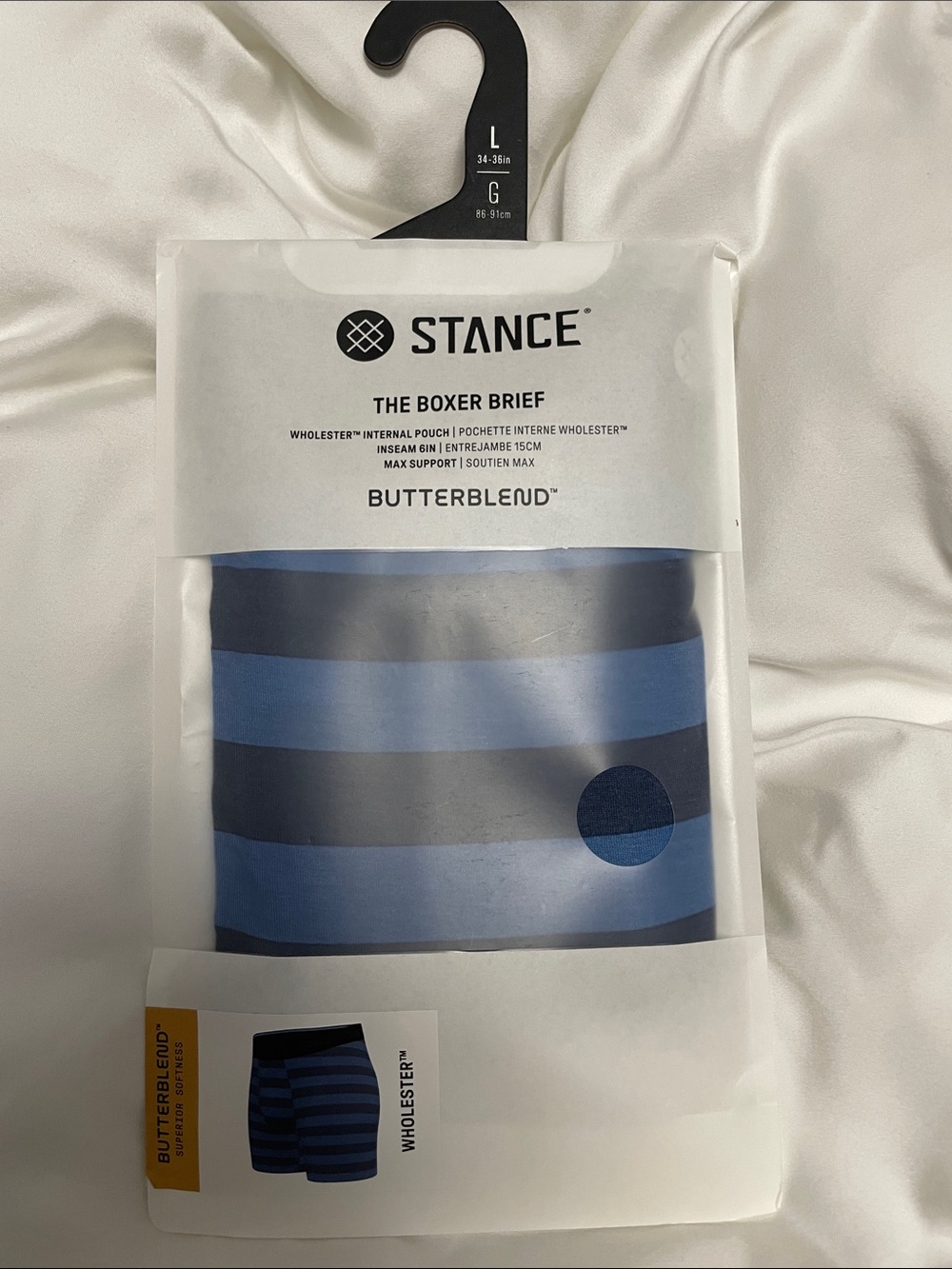 Stance Butterblend Boxer Briefs - Navy & Light Blue Stripes